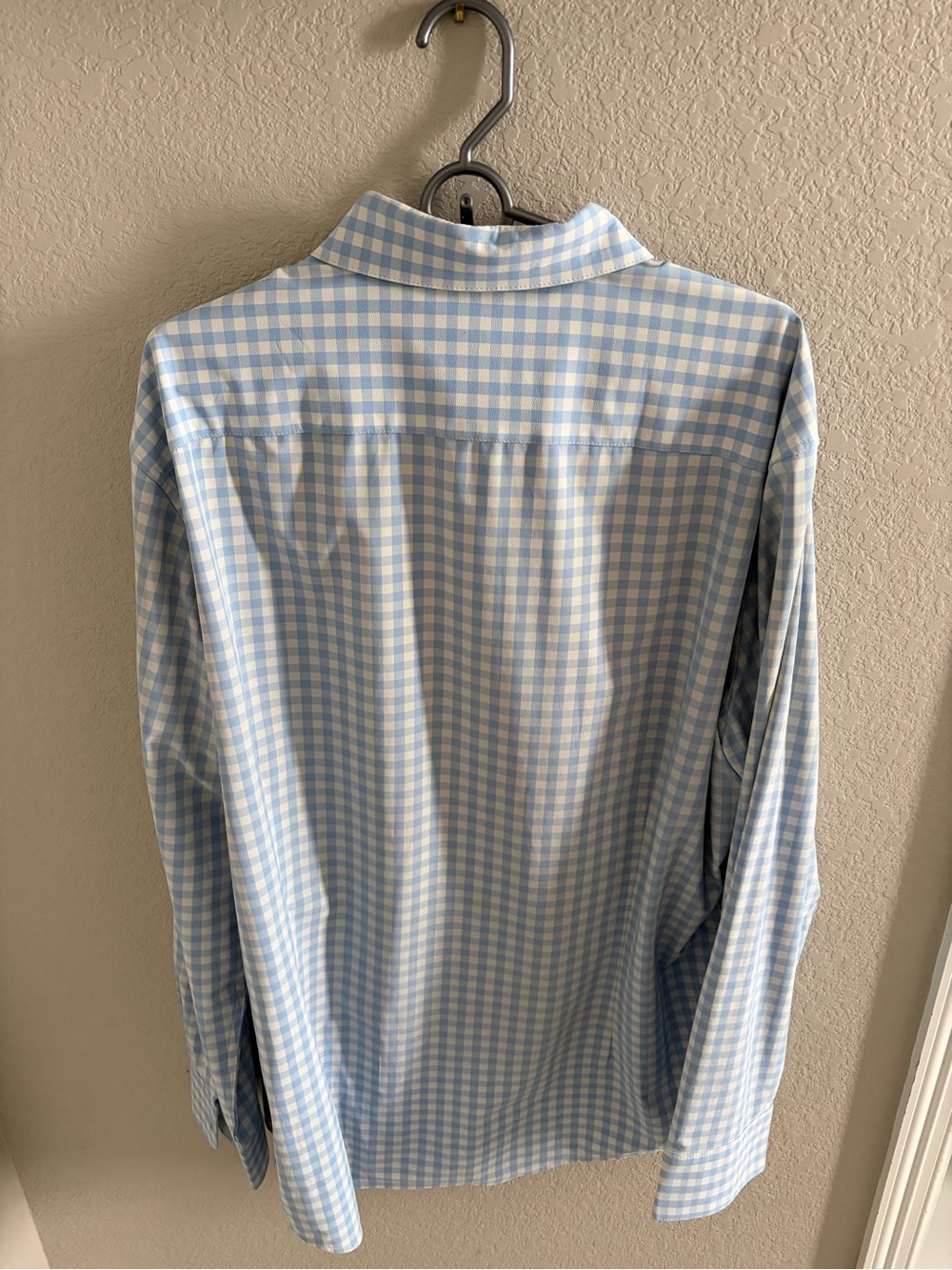 Mizzen+Main Light Blue and White Gingham Button-Up Shirt Wrinkle Free XXL - Picture 3 of 3